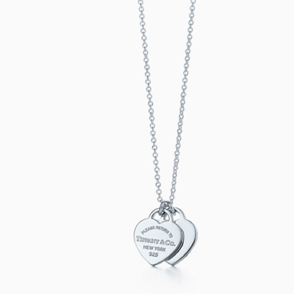 Tiffany mini double heart pendant necklace